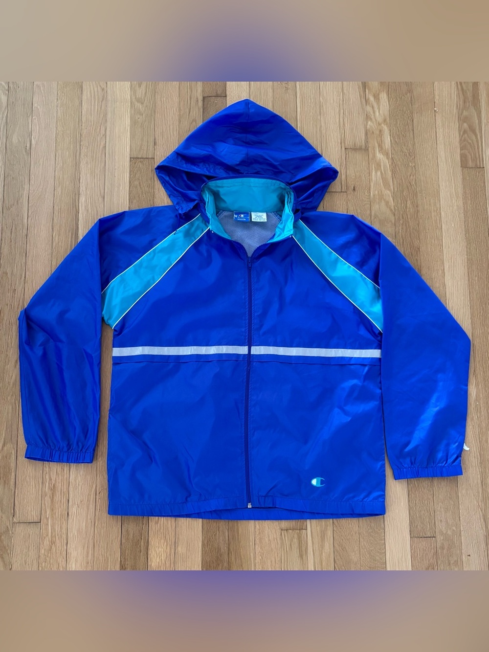 Vintage 90s Champion Windbreaker Jacket Mens Large 100% Nylon Malaysia Gorpcore